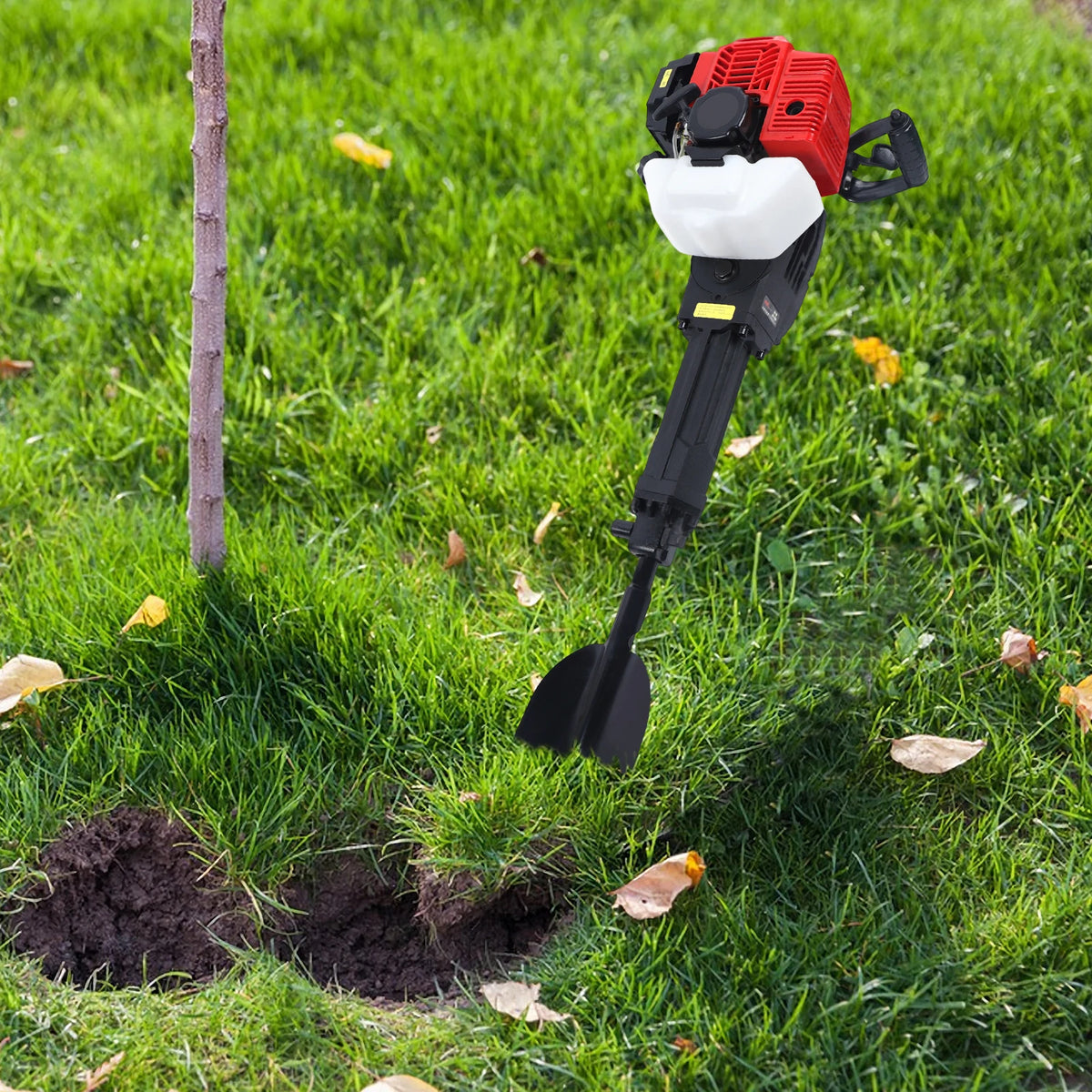 52cc Gas Powered Portable Garden Tree Digger 1900W 2-Stroke Tree Digging Machine Tree Excavator for Digging Root Cutting
