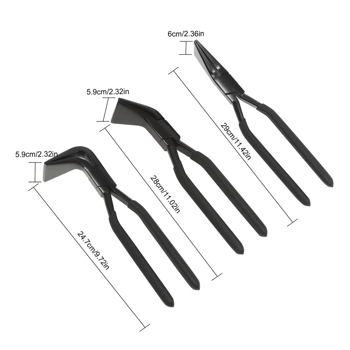 3 Piece Metal Bending Pliers Set Straight 45° & 90° Metal Sheet Flattering Pliers Hand Seam Plate for DIY Bending Flattening Red/Black