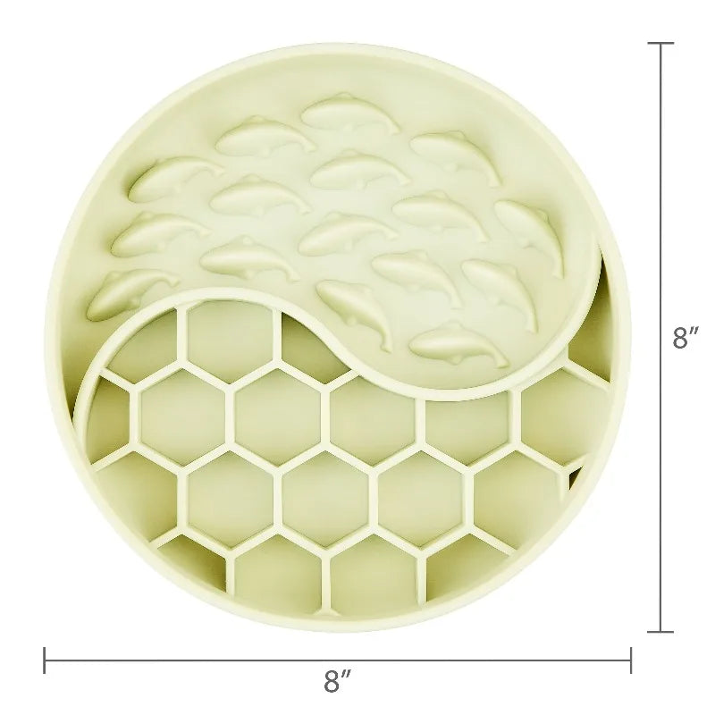 Silicone Slow Feeder Bowl for Pets, Gray Fish