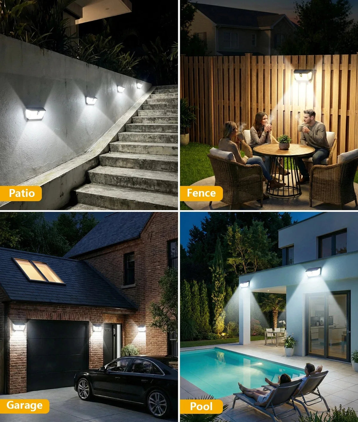 Solar Lights Outdoor Waterproof, 300° Angle & 3 Lighting Modes Motion Sensor Outdoor Lights, 326 LED Solar Security Flood Lights for Fence Wall Deck Yard Front Door Garden Garage