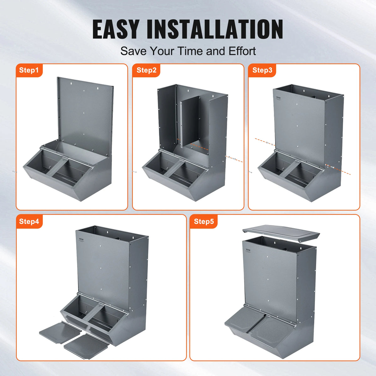 SucceBuy Hog Feeder Heavy Duty Steel Piglets Feeder Multipurpose Trough Creep Feeder Outdoor Livestock Feeder Farm Accessory