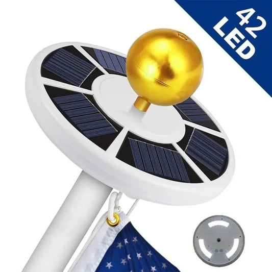 42 LED Solar Flagpole Light Garden Umbrella Light Outdoor Waterproof Landscape Street Flag Pole Lamp For Tent Camping，Portable camping lamp tent courtyard lawn path street outdoor decoration