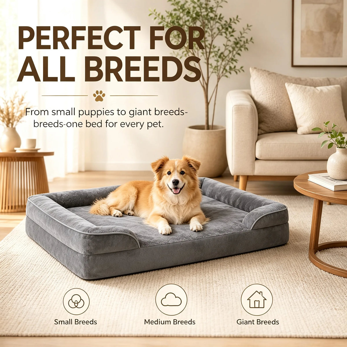 Multi-Size Dog Bed Sofa Washable Detachable Pet Bed for Dogs Comfortable Soft Cushion for Small Medium Large Dogs