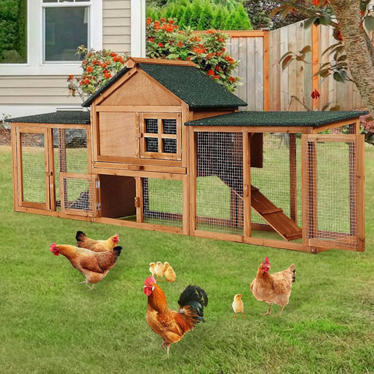 Garvee Wooden Hen House for 2-4 Chickens Poultry Hutch Brand new fast shipping Outdoor Chicken Coop with Waterproof Asphalt Roof For Small Animals
