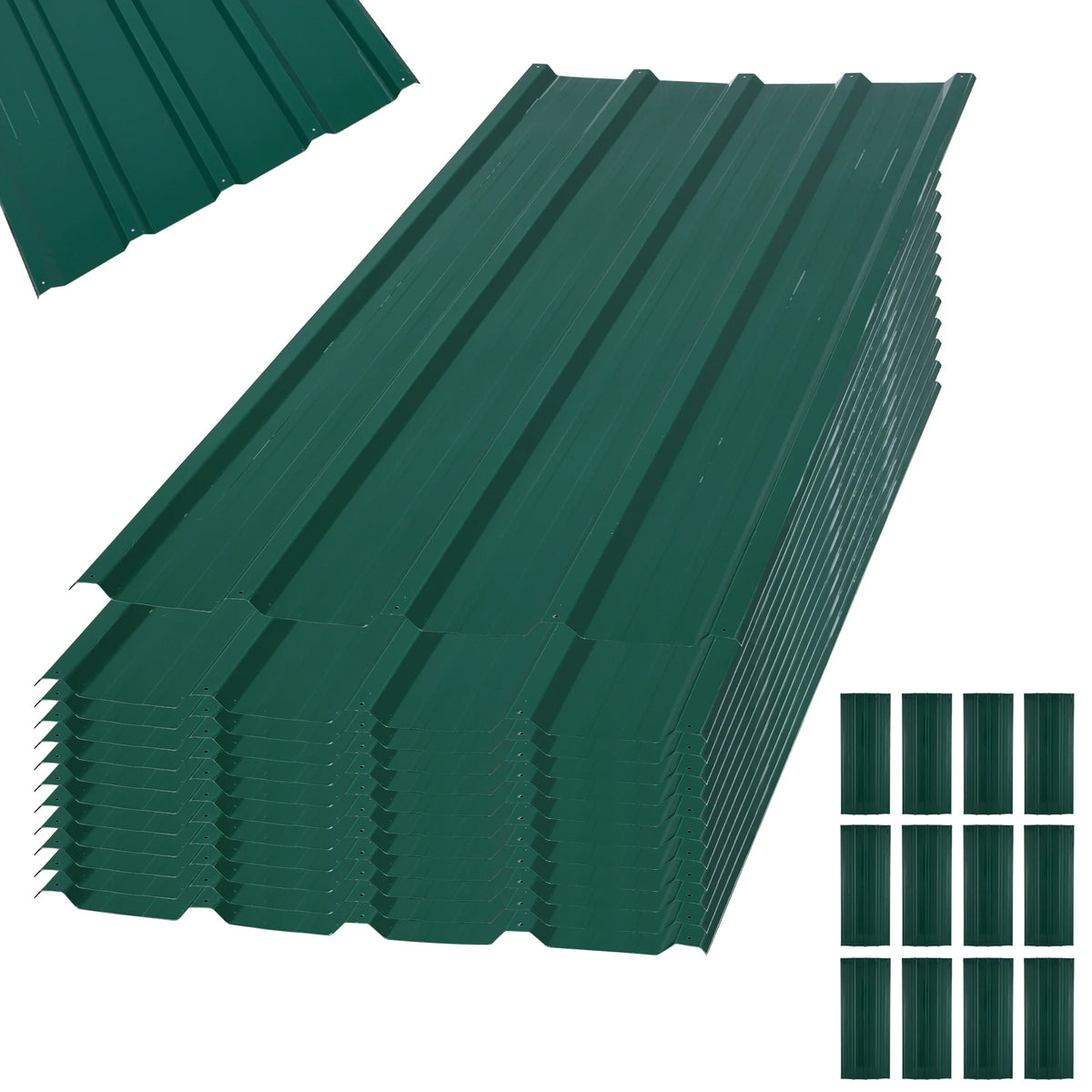 12pcs Roof Sheets Panels For Garage Roof Tiles Corrugated Metal Sheets Heavy Duty Pergola Roof Galvanized Garage Shed Roofing