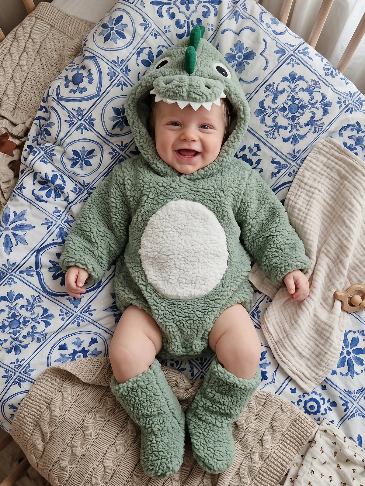 Romper Leg Warmer Fleece Animal With Animal Costume Dinosaur Animal Romper With Baby Dinosaur Romper