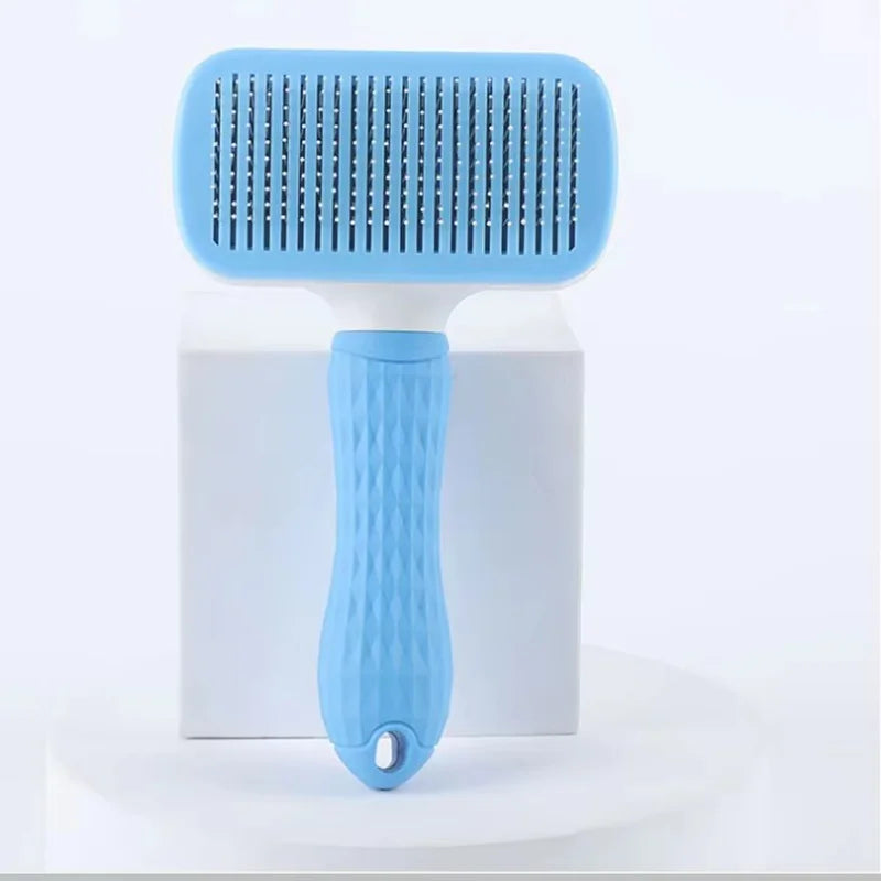 Pet One Button Self Cleaning Slicker Brush Automatic Hair Remover Comb Dog Cat Massage Needle Comb For Pet Beauty Care Supplies