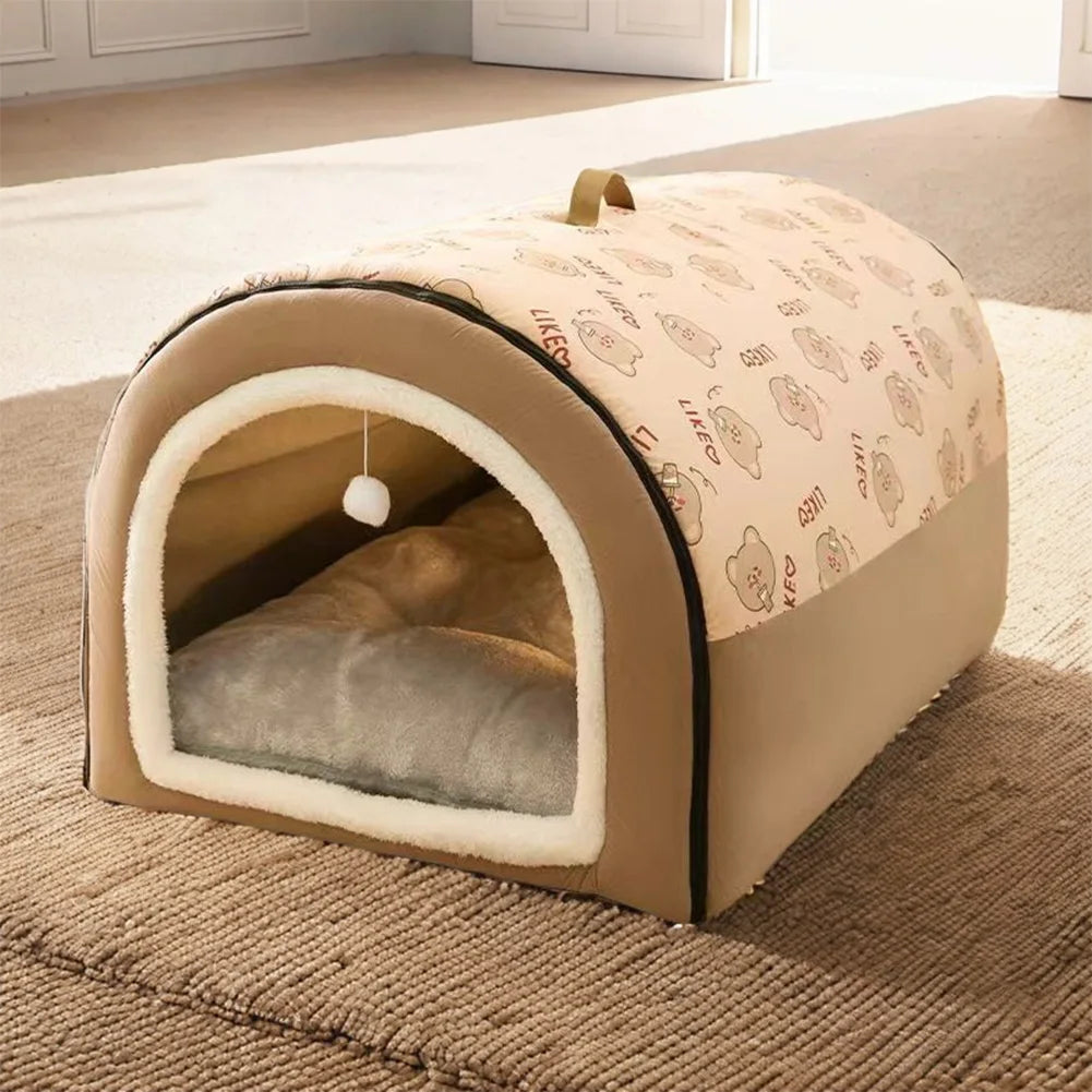 Dog Cave Shelter Detachable Large Dog Bed House Washable Cat House Nest Comfortable Winter Cat Bed Castle Dogs Cats Pet Supplies