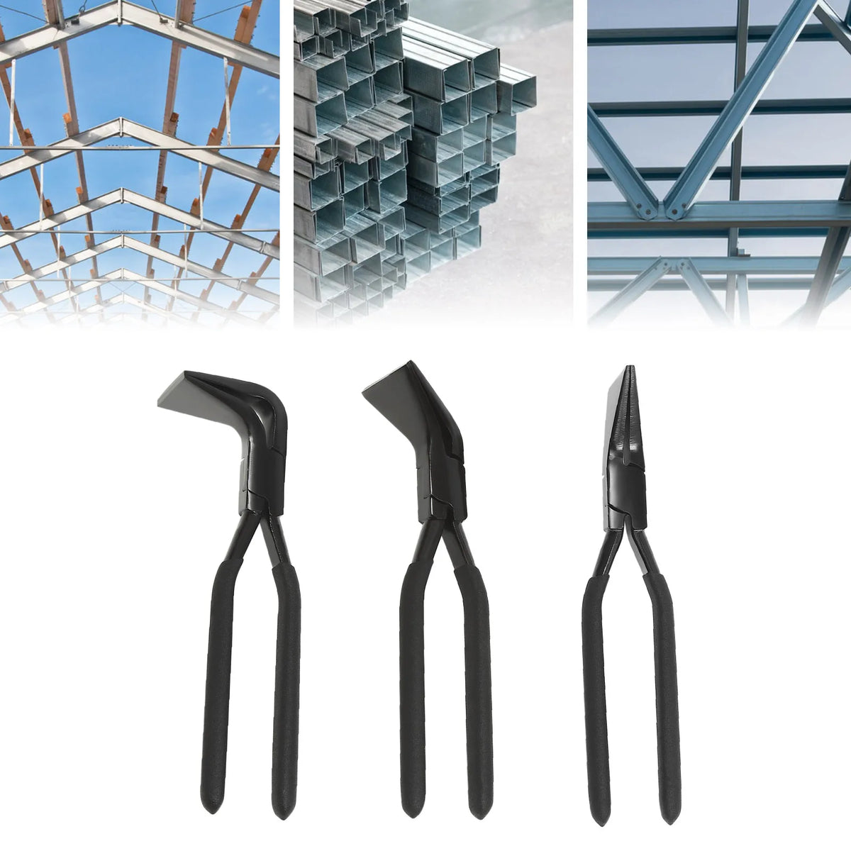 3 Piece Metal Bending Pliers Set Straight 45° & 90° Metal Sheet Flattering Pliers Hand Seam Plate for DIY Bending Flattening Red/Black