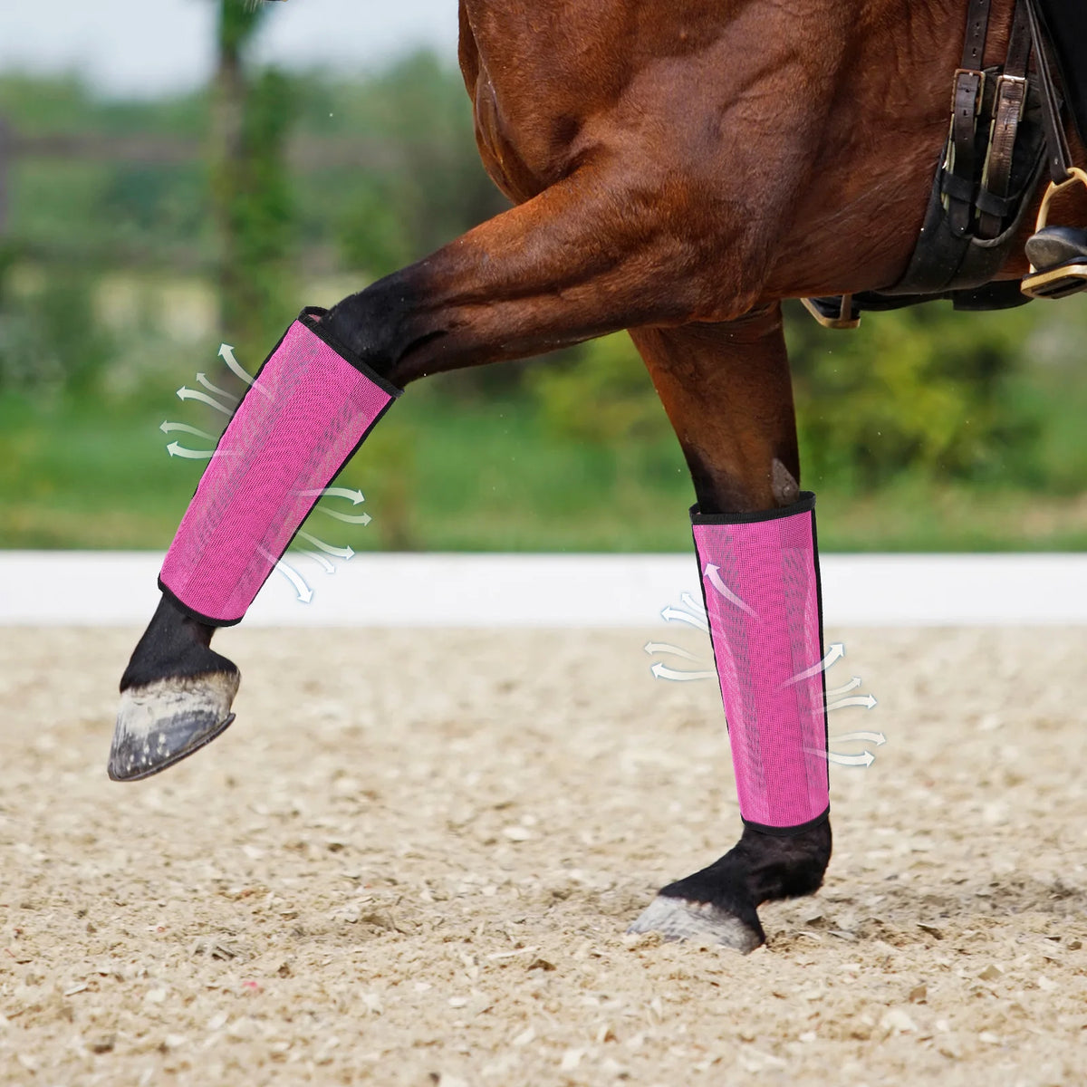 4Pcs Horse Foot Protective Cover Breathable Mesh Horse Boots Mesh Fly Boots for Horse for Preventing Flies Mosquitoes Bite