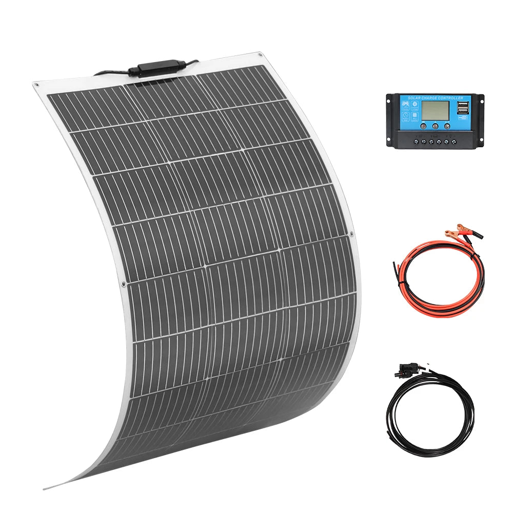 XINPUGUANG Flexible Solar Panel Sets 18V 100W 150W 200W 300W 400W For Car/Home/Camping Waterproof Mono Cell Solar Charge Battery