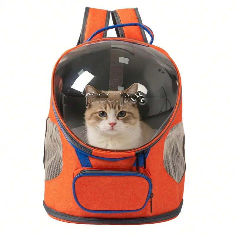 Cat Backpack Carrier, Foldable, Breathable & Transparent, Suitable For Cats And Dogs, Portable Travel Bag With Zipper, Essential Pet Bag/Pet Backpack/Pet Gift For Outdoor Travel