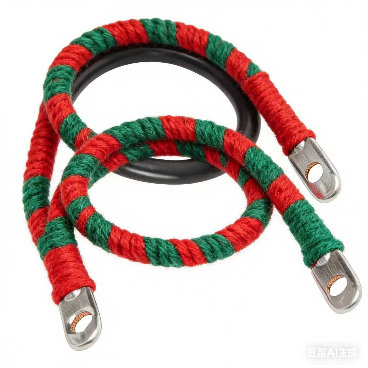 2 AWG Battery Cable 2AWG 24-Inch Battery Inverter Cables Set All Copper Conductor Wire with 3/8" Ring Terminals (2 AWG x 24 Inch