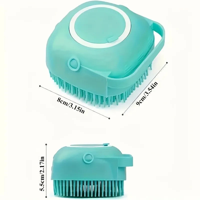 Complete Pet Grooming Kit: Dog & Cat Deshedding Brush, 2-in-1 Silicone Bath Brush with Bubbler, and Finger Tooth Wipes for Teeth Cleaning, All-in-One Home Spa Care