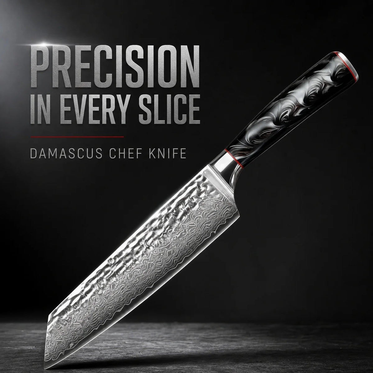 7 Inch Professional Japanese Damascus Kitchen Knife - VG-10 High Carbon Stainless Steel, Ideal for Slicing Meat & Vegetables