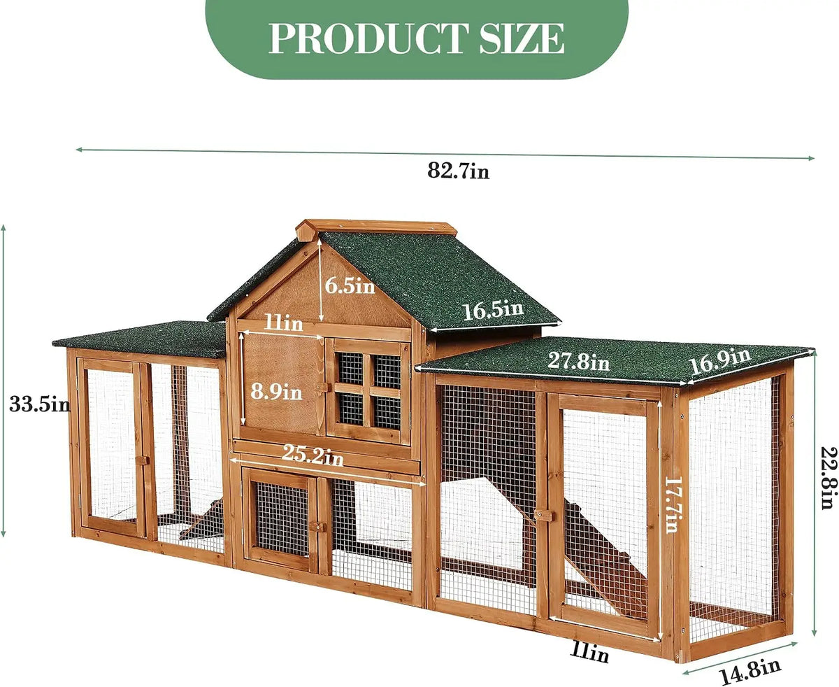 Garvee Wooden Hen House for 2-4 Chickens Poultry Hutch Brand new fast shipping Outdoor Chicken Coop with Waterproof Asphalt Roof For Small Animals