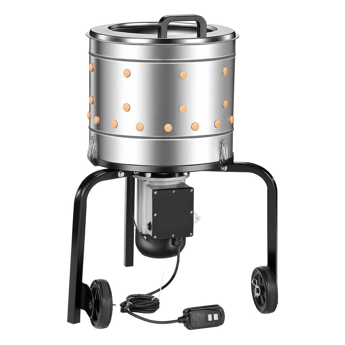 SucceBuy Chicken Plucker Machine 15.7in/19.7in/25.6in Drum with Soft Fingers & Transport Wheels for Processing 1-2/4 Chicks Once