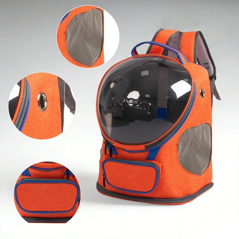 Cat Backpack Carrier, Foldable, Breathable & Transparent, Suitable For Cats And Dogs, Portable Travel Bag With Zipper, Essential Pet Bag/Pet Backpack/Pet Gift For Outdoor Travel