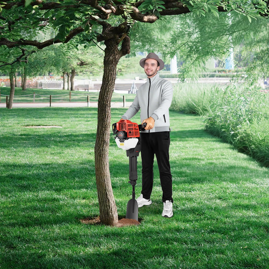 52cc Gas Powered Portable Garden Tree Digger 1900W 2-Stroke Tree Digging Machine Tree Excavator for Digging Root Cutting