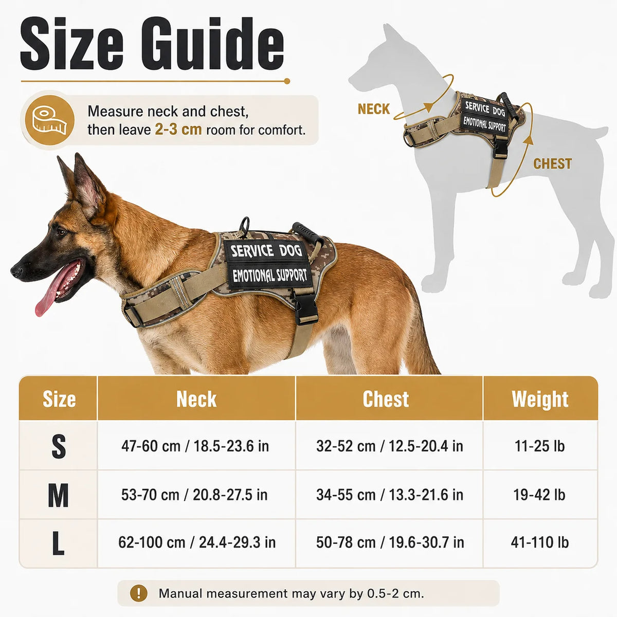 No Pull Dog Harness Adjustable Service Dog Vest with Handle Reflective Breathable Walking Training Control for Medium Large Dogs