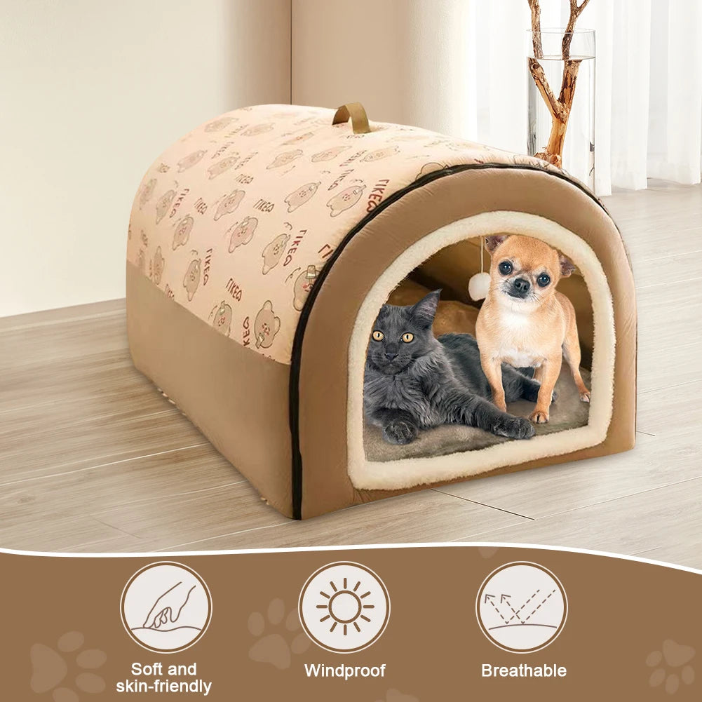 Dog Cave Shelter Detachable Large Dog Bed House Washable Cat House Nest Comfortable Winter Cat Bed Castle Dogs Cats Pet Supplies