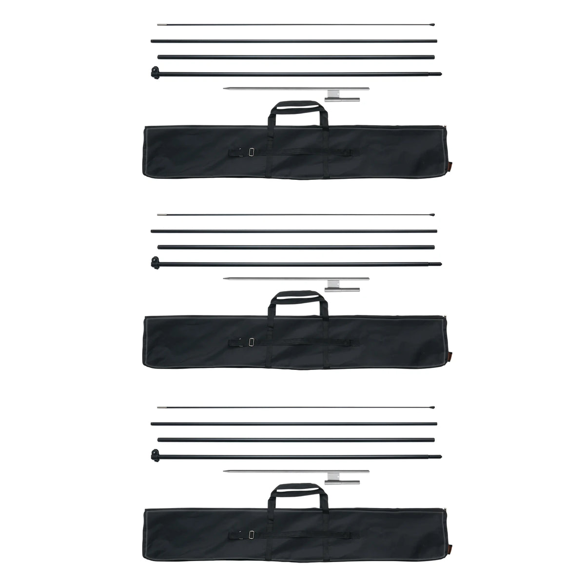 VEVOR Feather Flag Pole Kit 3Packs Swooper Flag 16.3ft Sign Flag Poles for Business Advertising Flags Outdoor with Ground Stakes