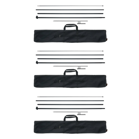 VEVOR Feather Flag Pole Kit 3Packs Swooper Flag 16.3ft Sign Flag Poles for Business Advertising Flags Outdoor with Ground Stakes