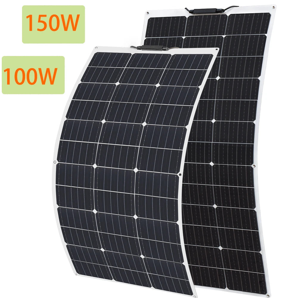 XINPUGUANG Flexible Solar Panel Sets 18V 100W 150W 200W 300W 400W For Car/Home/Camping Waterproof Mono Cell Solar Charge Battery