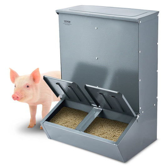 SucceBuy Hog Feeder Heavy Duty Steel Piglets Feeder Multipurpose Trough Creep Feeder Outdoor Livestock Feeder Farm Accessory