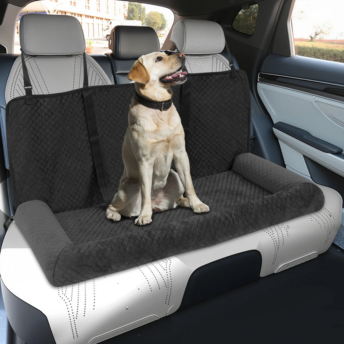 Dog Car Seat Large Dog Car Bed Pet Seat with Safety Tethers Buckles for Small Medium Large Dogs Travel Car Cushion