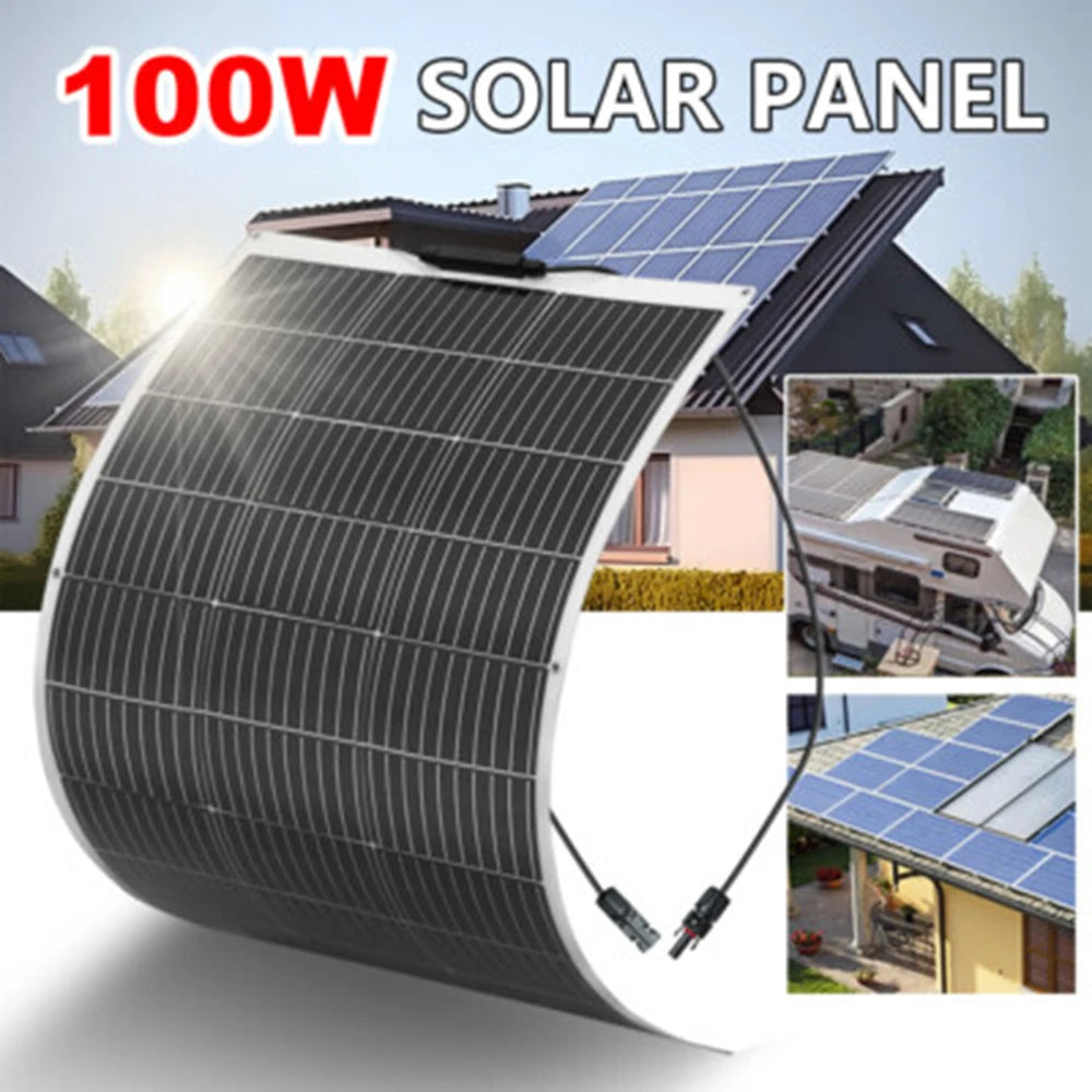 XINPUGUANG Flexible Solar Panel Sets 18V 100W 150W 200W 300W 400W For Car/Home/Camping Waterproof Mono Cell Solar Charge Battery