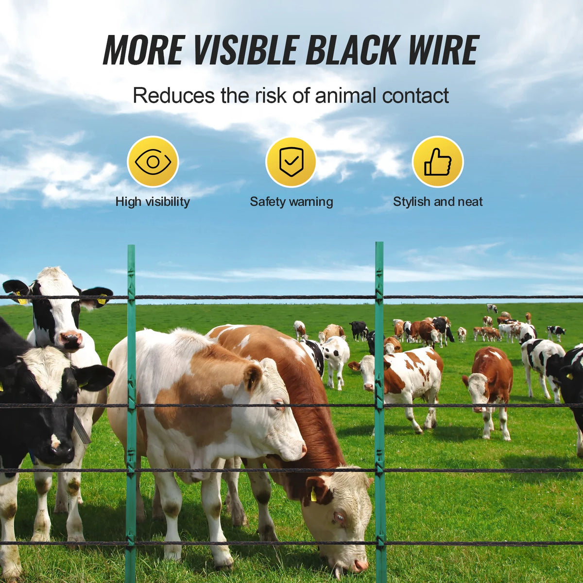 VEVOR Electric Fence Wire 1000Ft/3366Ft Polywire 2 Copper Strands for Reliable Conductivity Fencing Rope Line for Horse Cattle