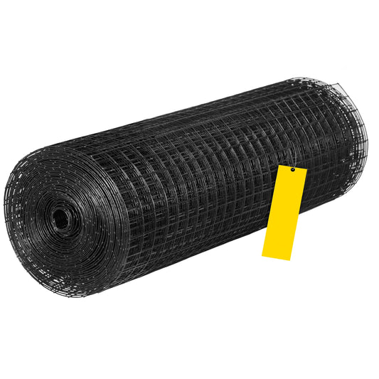 SucceBuy Welded Wire Fence Vinyl Coated Chicken Rabbit Mesh 1"x1" 16 Gauge 24"x50'/24"x100'/36"x50' Black Hardware Cloth & Mesh