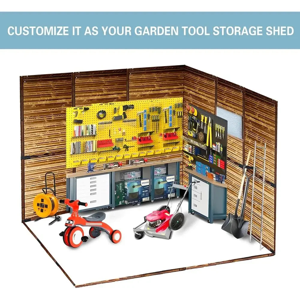 8x8 Outdoor Storage Shed - Waterproof, Lockable, Utility & Tool Garden Shed for Patio Use