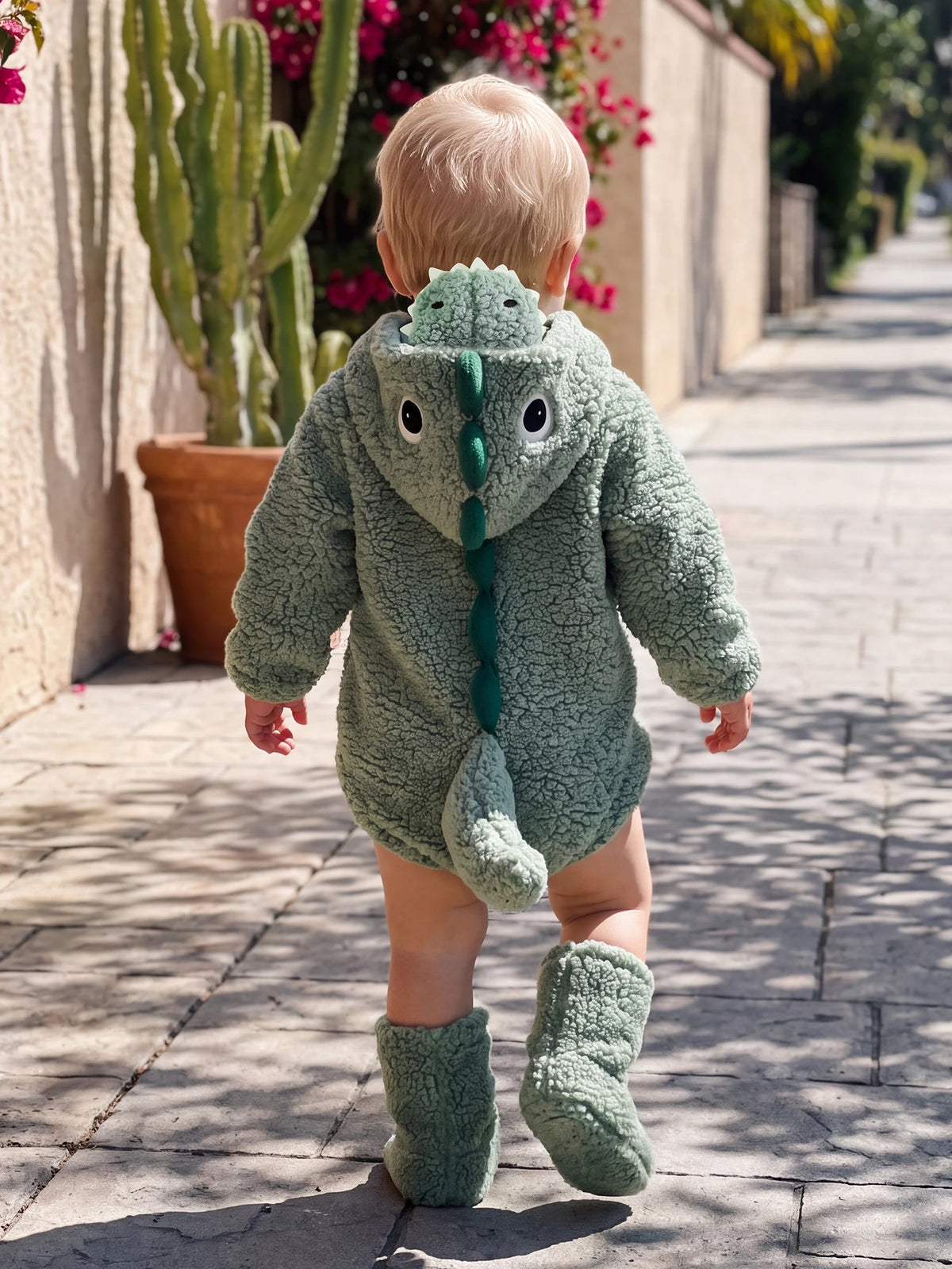 Romper Leg Warmer Fleece Animal With Animal Costume Dinosaur Animal Romper With Baby Dinosaur Romper