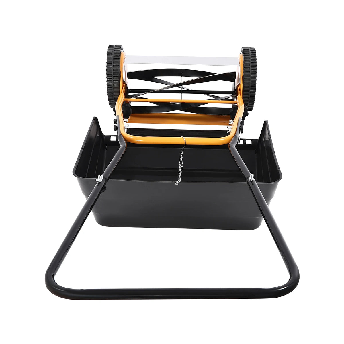 14 Inch Hand Push Manual Lawn Mower Steel Aluminum Plastic Spraying Wear-resistant 4 Five-edged Blades 0.47-1.65in Adjustable Cutting Height Wheeled No-power Grass Cutter Eco-friendly Push Lawn Trimmer For Villa Home Backyard