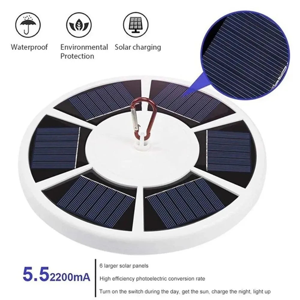 42 LED Solar Flagpole Light Garden Umbrella Light Outdoor Waterproof Landscape Street Flag Pole Lamp For Tent Camping，Portable camping lamp tent courtyard lawn path street outdoor decoration