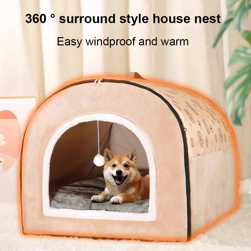 Dog Cave Shelter Detachable Large Dog Bed House Washable Cat House Nest Comfortable Winter Cat Bed Castle Dogs Cats Pet Supplies