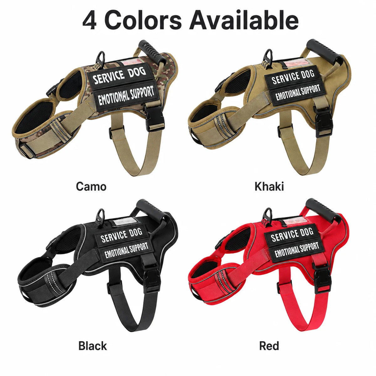No Pull Dog Harness Adjustable Service Dog Vest with Handle Reflective Breathable Walking Training Control for Medium Large Dogs