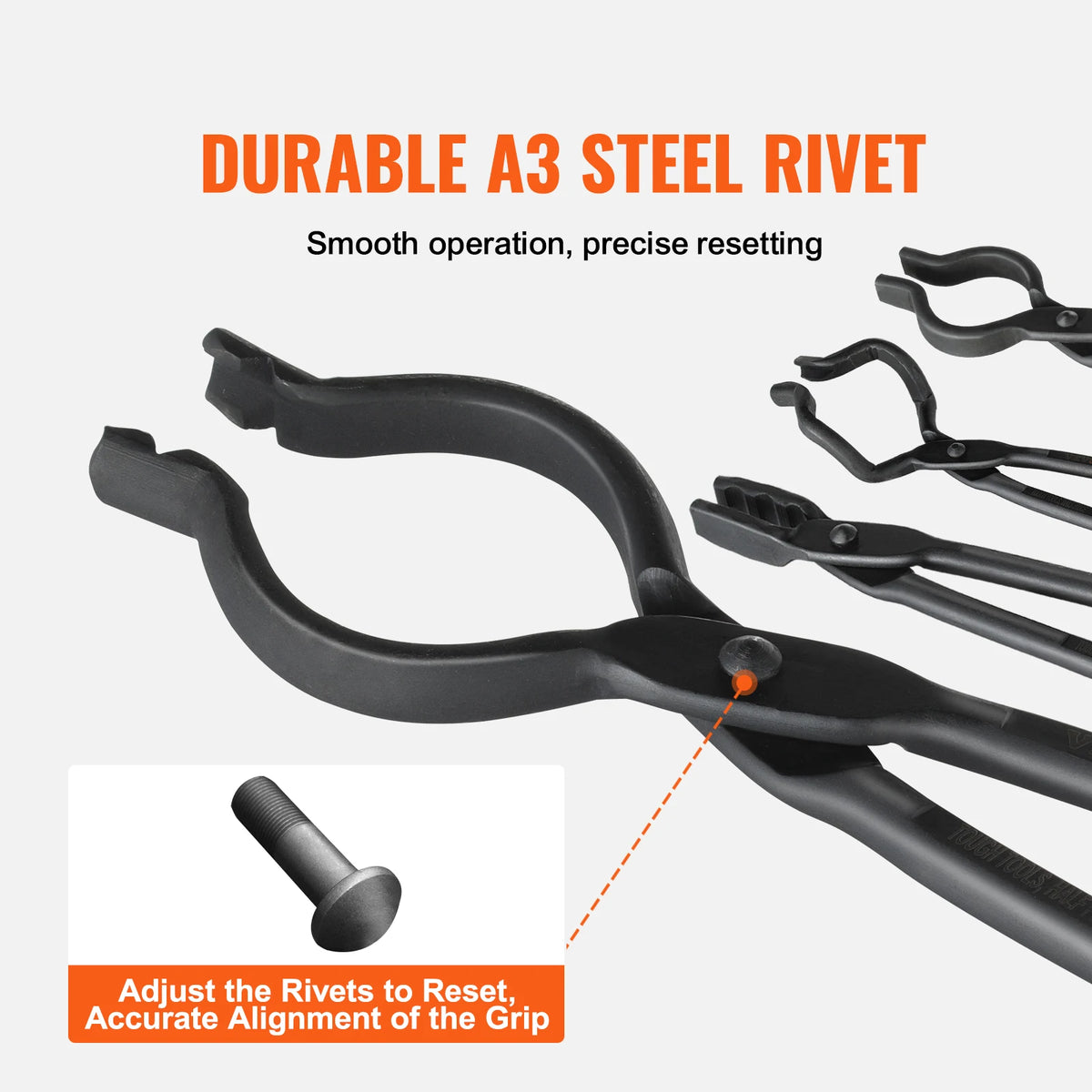 SucceBuy Blacksmith Tongs 18” V-Bit Bolt Tongs Wolf Jaw Tongs Z V-Bit Tongs and Gripping Tongs Carbon Steel Forge Tongs