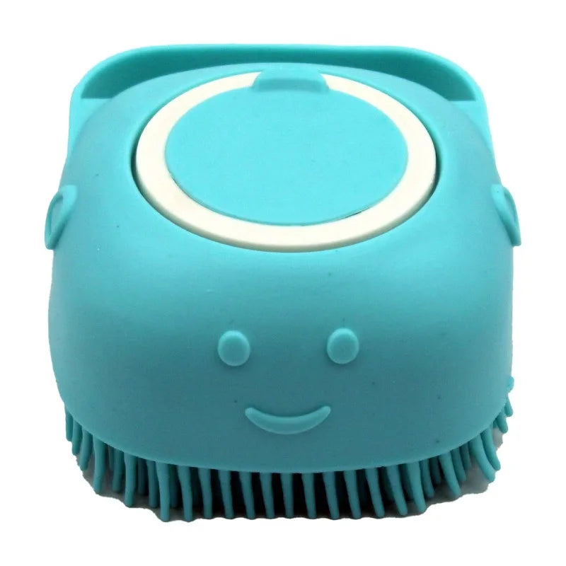 Pet Bath & Massage Brush, Grooming Scrubber for Dogs & Cats, Blue, 1 Count