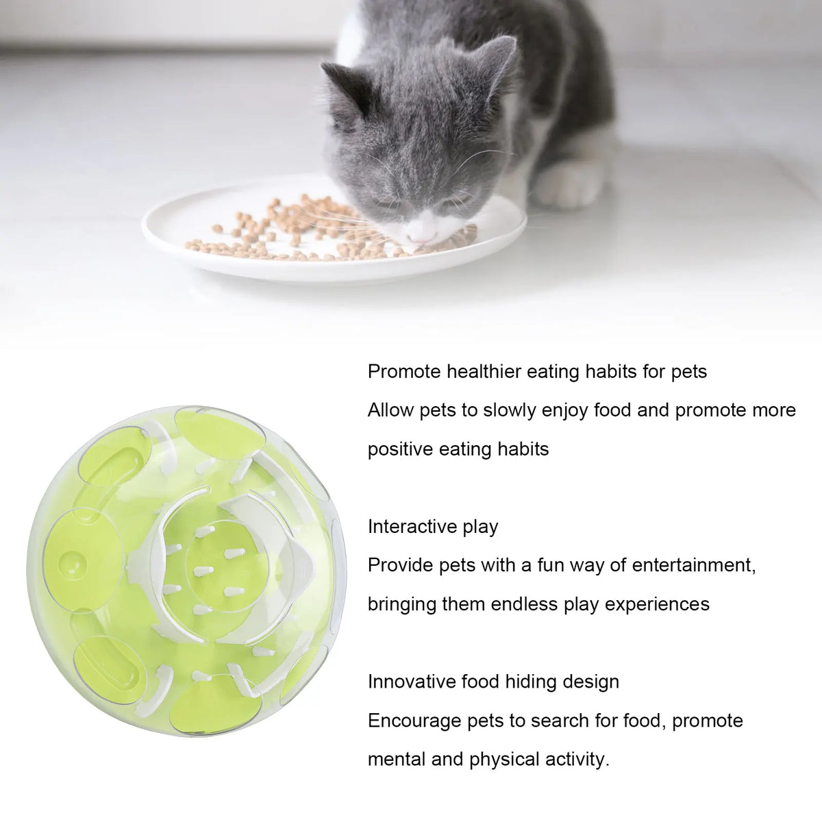 3Pcs Cat Puzzle Feeder Toy Interactive Cat Puzzle Feeder Funny Cat Puzzle Food Dispenser Enrichment  for Pets Play and Exercise
