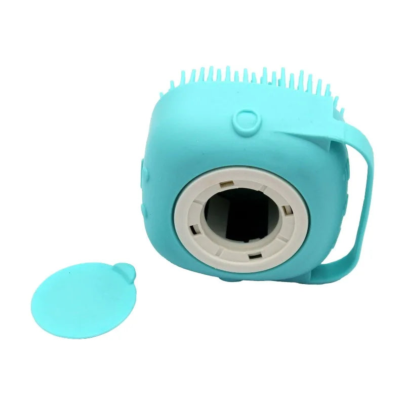 Pet Bath & Massage Brush, Grooming Scrubber for Dogs & Cats, Blue, 1 Count