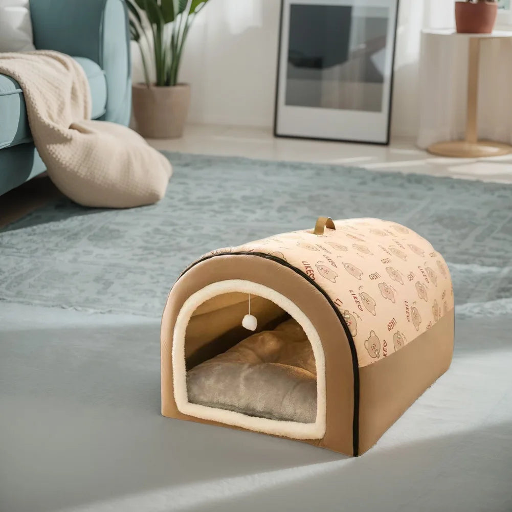 Dog Cave Shelter Detachable Large Dog Bed House Washable Cat House Nest Comfortable Winter Cat Bed Castle Dogs Cats Pet Supplies