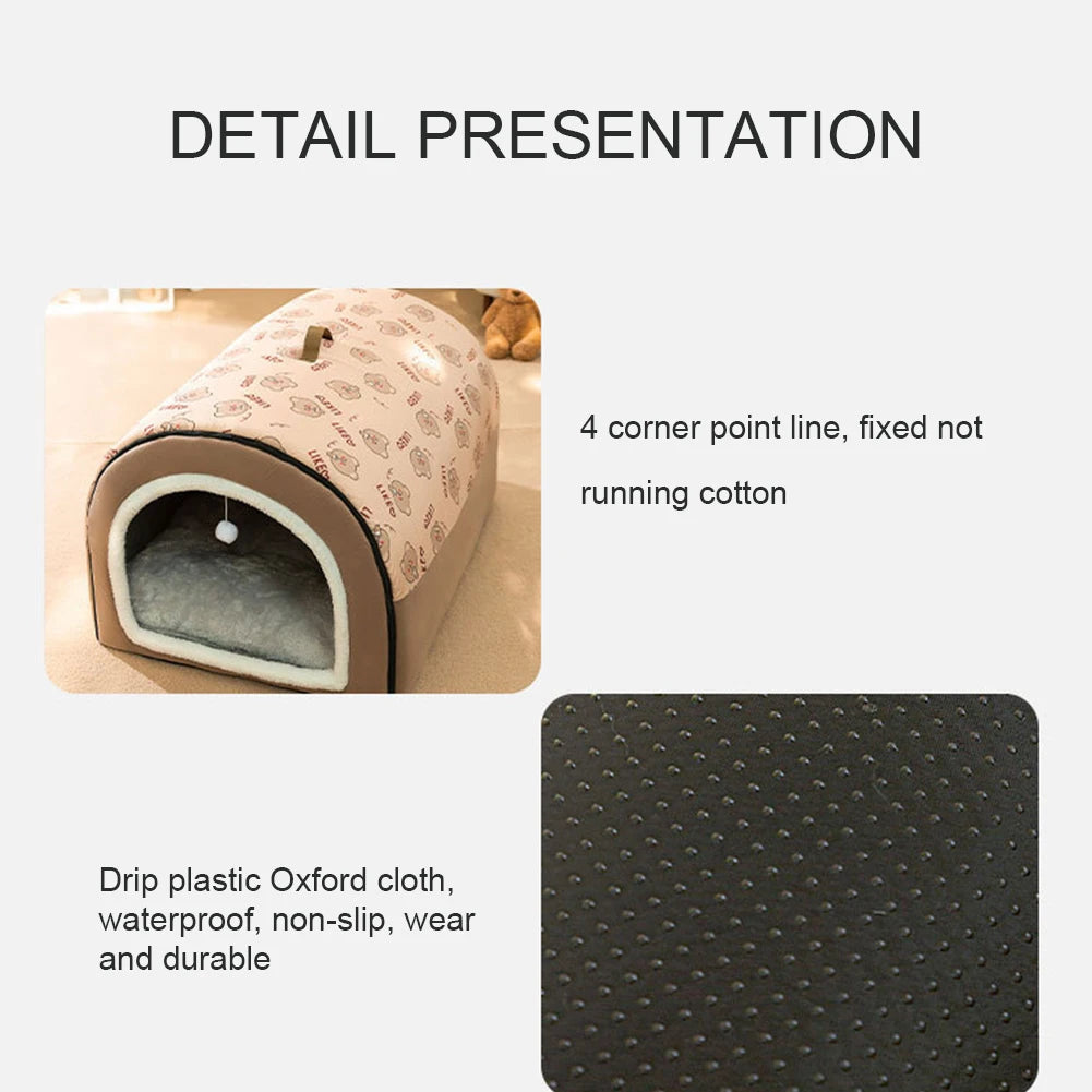Dog Cave Shelter Detachable Large Dog Bed House Washable Cat House Nest Comfortable Winter Cat Bed Castle Dogs Cats Pet Supplies