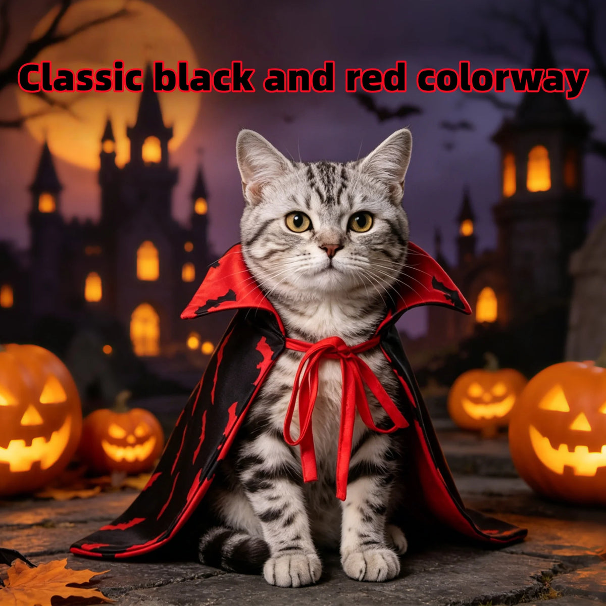 In Stock Halloween Reversible Bat Pet Vampire Cape Costume Party Outfit For Cats Small Dogs for pet Gifts