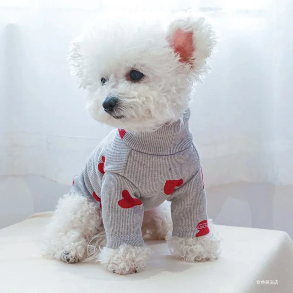 Dog Puppy Clothes Shirt Fit Small Dog Pet Cat All seasons Love printed Valentine's Day bottom shirt