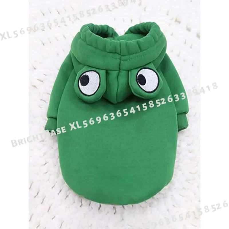 1PC Cute Frog Pet Sweater for Small Medium Dogs Green Hoodie with Fun Design Keep Your Pup Cozy and Stylish