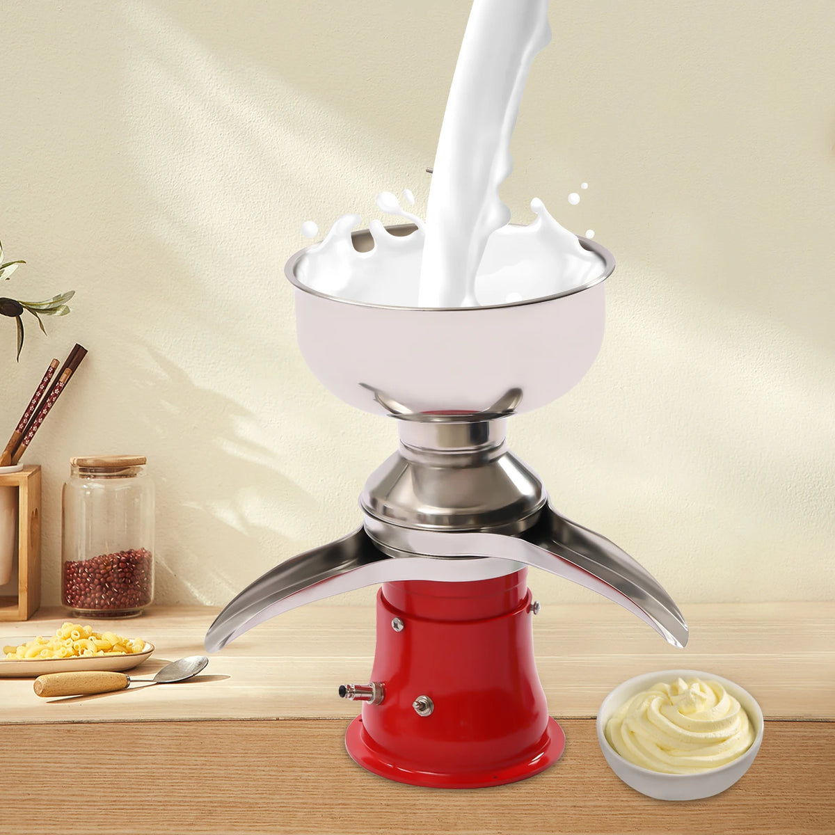 Electric Milk Cream Centrifugal Separator, Professional Dairy Processing Machine for Homemade Cream Butter and Milkshake