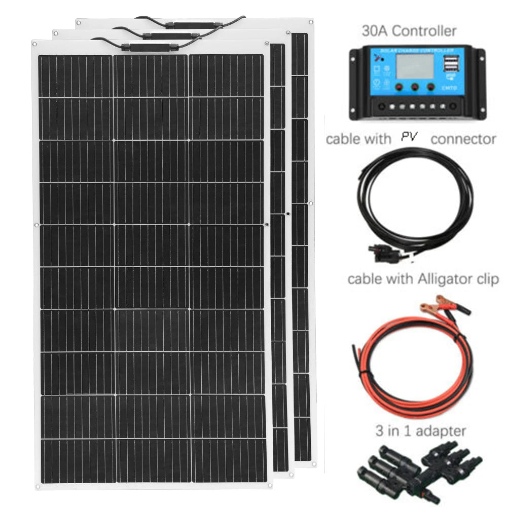 XINPUGUANG Flexible Solar Panel Sets 18V 100W 150W 200W 300W 400W For Car/Home/Camping Waterproof Mono Cell Solar Charge Battery